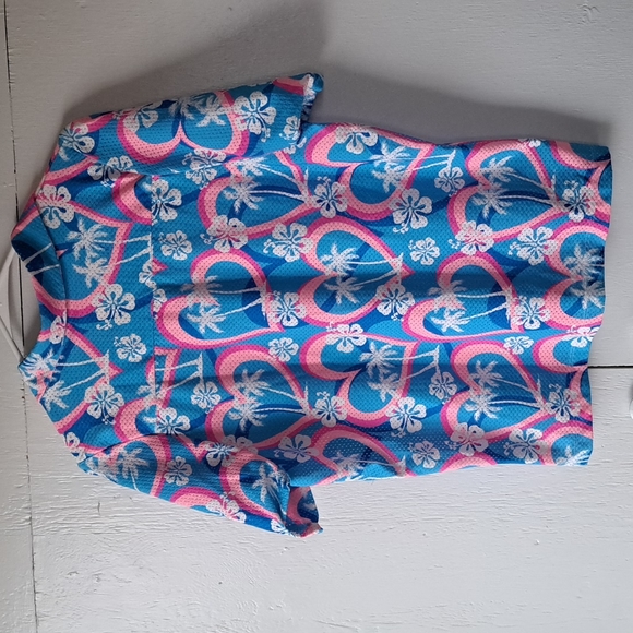 Frankie's Bikinis Hunter Mesh Button Up Shirt Tropic Love SZ S & M - Picture 10 of 11